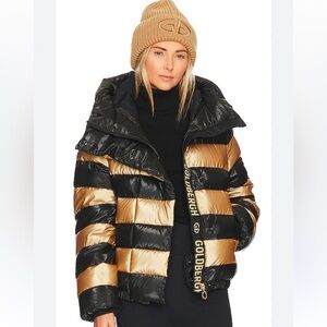 Goldbergh Women's Black and Gold Ski Puffer Jacket
